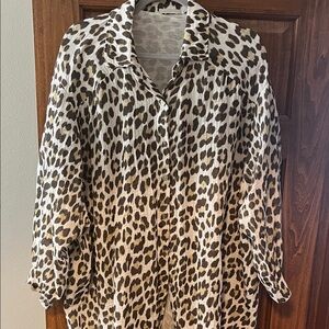 Leopard Print Button-Up Women's Top